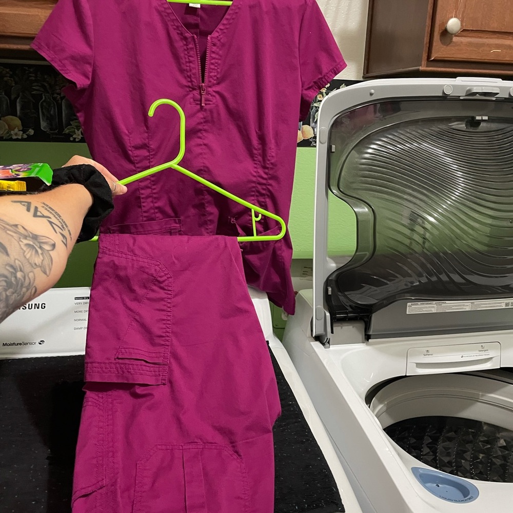 Koi medium scrub top and medium petite bottoms